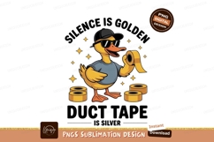 Duck holding tape with sunglasses and hat yellow orange Product Image 1