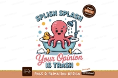 Pink octopus bathing with rubber duck shower Product Image 1