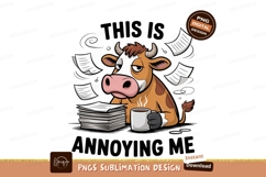 Tired cow with coffee and papers work Product Image 1
