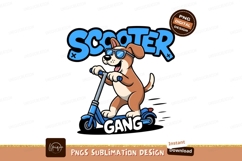 Cool dog riding scooter with sunglasses image Product Image 1