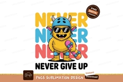 Monster skateboarding cool dude yellow Product Image 1