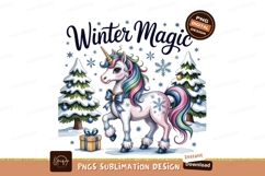 Unicorn Christmas Winter Magic Scene snow Product Image 1