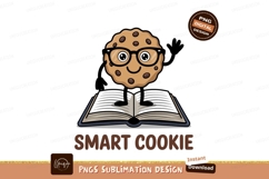 Cheerful cookie wearing glasses reading a book chocolate Product Image 1