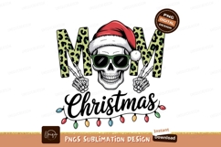 Skull Santa Hat Sunglasses Peace Sign Christmas Lights Product Image 1