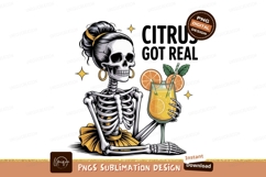 Skeleton holding citrus drink with orange slices cocktail Product Image 1