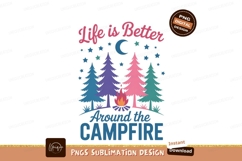 Life Better Around Campfire Trees Moon Stars camping Product Image 1