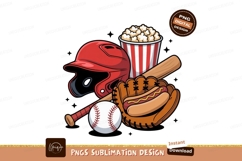 Baseball Game Snacks And Gear glove helmet Product Image 1