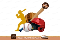Baseball Player Bat Glove Helmet Ball image Product Image 1