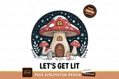 Whimsical mushroom house with festive mice christmas Product Image 1
