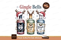 Festive spirits with wolf and holly Christmas bottles Product Image 1