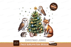 Festive forest creatures celebrate christmas tree hedgehog Product Image 1