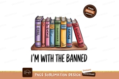 Colorful Bookshelf With Banned Titles reading literature Product Image 1