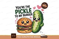 Cute Burger And Pickle Cartoon Design PNG Product Image 1