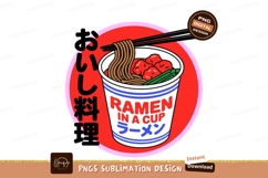 Delicious Ramen Cup With Chopsticks noodles food Product Image 1
