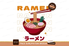 Delicious Ramen Bowl With Chopsticks noodles Product Image 1