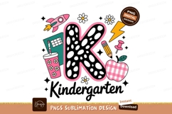 Pink K With School Supplies rocket book Product Image 1