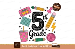 Retro fifth grade school supplies pencils Product Image 1