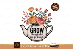 Teapot flowers inspirational quote floral rose Product Image 1