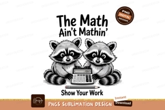 Raccoons using calculator pencil black Product Image 1