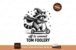 Raccoon wizard riding scooter cape Product Image 1