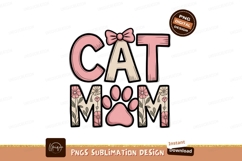 Cat Mom With Flowers And Paw Print image Product Image 1