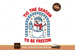 Snowman holding bottle festive winter scene holiday Product Image 1