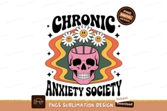 Pink skull with black smiley flowers image Product Image 1