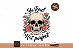 Skull with coral flowers green black Product Image 1