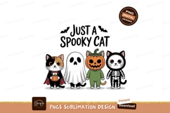 Cute Halloween Cats Ghost Pumpkin Skeleton image Product Image 1