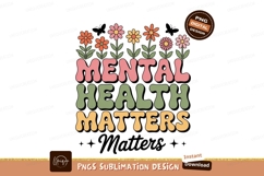 Retro Flowers Mental Health Matters Text image Product Image 1
