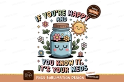 Happy jar with flowers and sun cute Product Image 1