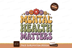 Retro flowers mental health awareness text matters Product Image 1