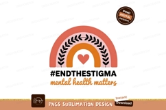 Boho rainbow heart mental health awareness image Product Image 1