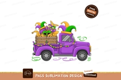 Purple truck Mardi Gras celebration green Product Image 1