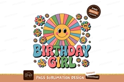 Retro Birthday Girl Sublimation Png Product Image 1