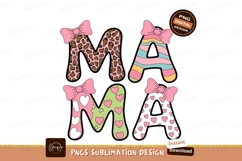 Fun Mama Design With Bows Art Sublimation PNG Product Image 1
