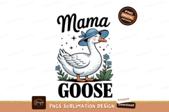 Elegant white goose wearing blue hat flowers Product Image 1