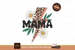 Mama lightning bolt leopard floral print Product Image 1