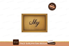 Ornate framed parchment with cursive sky inscription Product Image 1