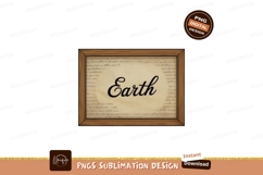 Earth script text framed parchment Product Image 1