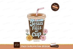 Coffee cup with flowers and scripture straw Product Image 1