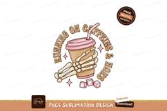 Skeleton hand holding coffee cup with sugar cubes image Product Image 1