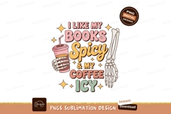 Skeleton hand holding spicy coffee icy books image Product Image 1