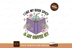 Skeleton hands holding book and coffee drink Product Image 1