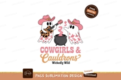 Ghost cowgirls playing guitar and stirring cauldron Product Image 1