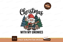 Gnome playing guitar with peace sign music christmas Product Image 1
