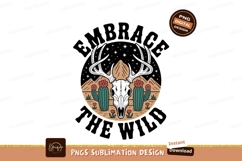 Desert skull cactus mountain scene nature Product Image 1