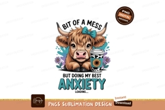 Highland cow with coffee and flowers sunflower Product Image 1