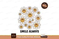 Smiley daisies pattern with text daisy flower Product Image 1