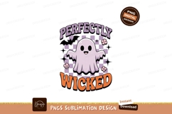 Cute ghost with flowers and text halloween purple Product Image 1